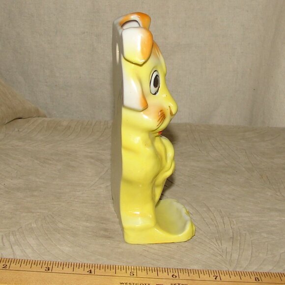 1920's Gold Castle Toothbrush Holder Yellow Lion/Dog, Chikusa Japan, Porcelain - Picture 3 of 12